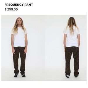 Noon Goons Frequency Pant Brown Tiger Print Mens Size 32 Wool Velvet